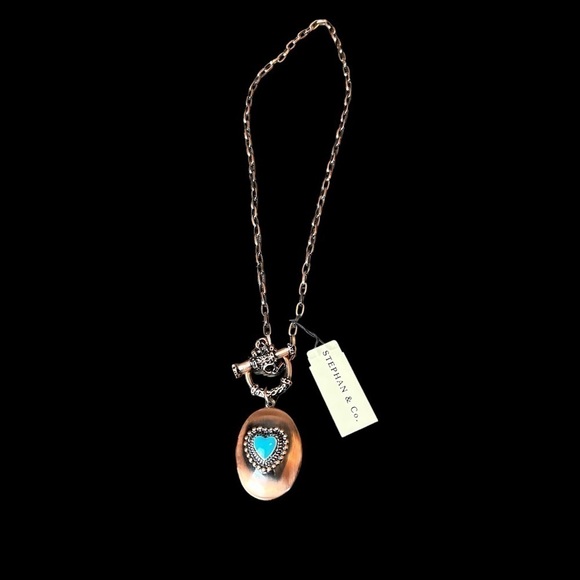 Stephan & Co. Copper & Turquoise Toggle Locket Necklace - Picture 3 of 16